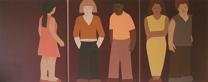 「Friends」というタイトルの絵画 Eva Rouwensによって, オリジナルのアートワーク, アクリル