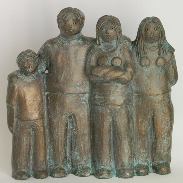 雕塑 标题为“Famille avec adoles…” 由Eva Rouwens, 原创艺术品