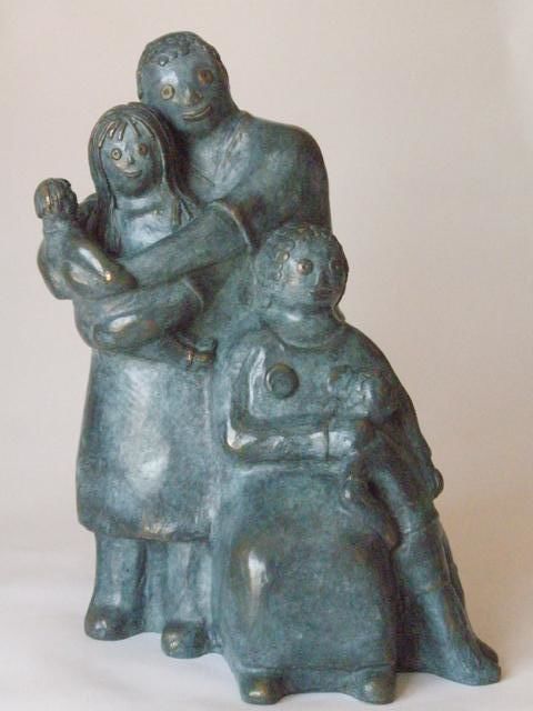 Escultura titulada "Famille 2/8" por Eva Rouwens, Obra de arte original