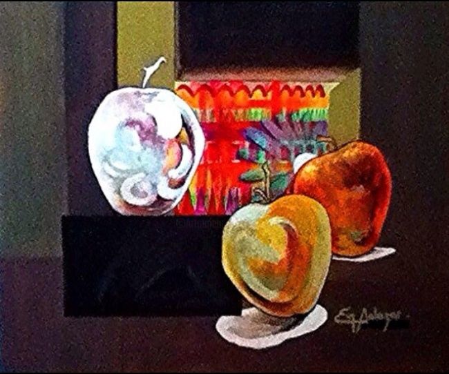 Painting titled ""Colores y Formas"" by Eva Salazar Castro, Original Artwork, Oil