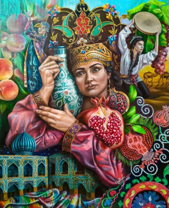 "My Uzbekistan" başlıklı Tablo Eve Art tarafından, Orijinal sanat, Petrol