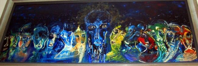 Painting titled "12+1 Apostels" by Eve B'Ay, Original Artwork