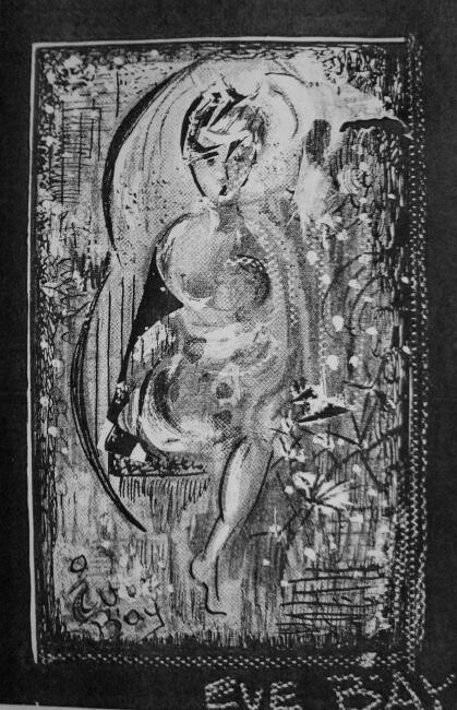Dibujo titulada "Seated Nude in the…" por Eve B'Ay, Obra de arte original