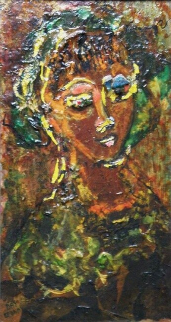 Painting titled "Young Girl" by Eve B'Ay, Original Artwork, Oil