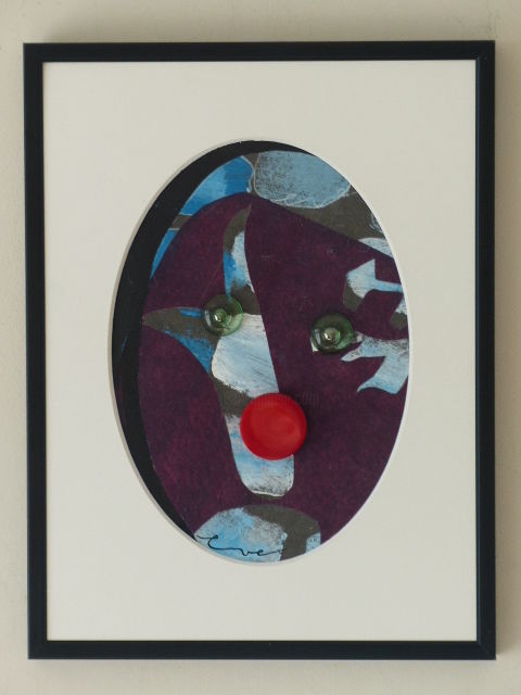 Collages intitulée "Le clown" par Eve Cloarec, Œuvre d'art originale