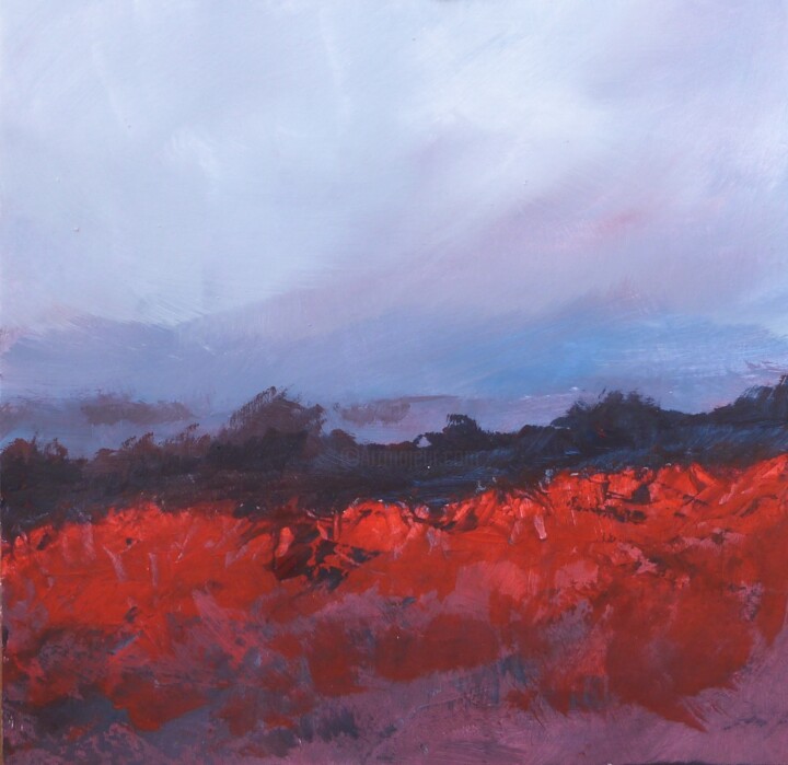 Painting titled "Les coquelicots sou…" by Eve Hernandez, Original Artwork, Oil