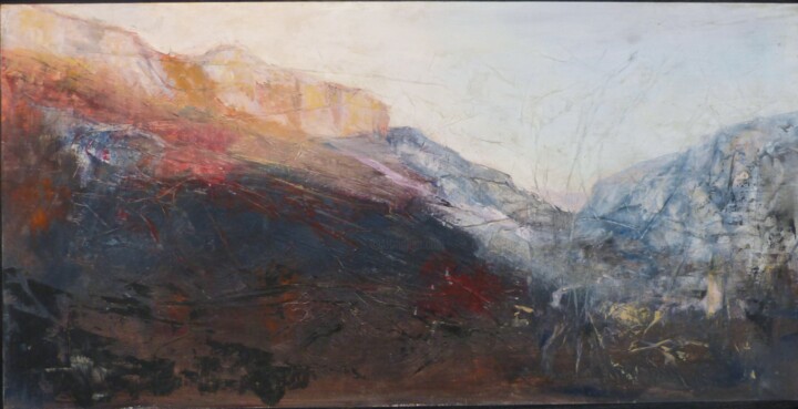 Pintura titulada "la vallée de l'Alba…" por Eve Hernandez, Obra de arte original, Oleo