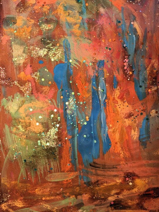 Peinture intitulée "Color Drops 1" par Eve Lambert, Œuvre d'art originale, Gouache