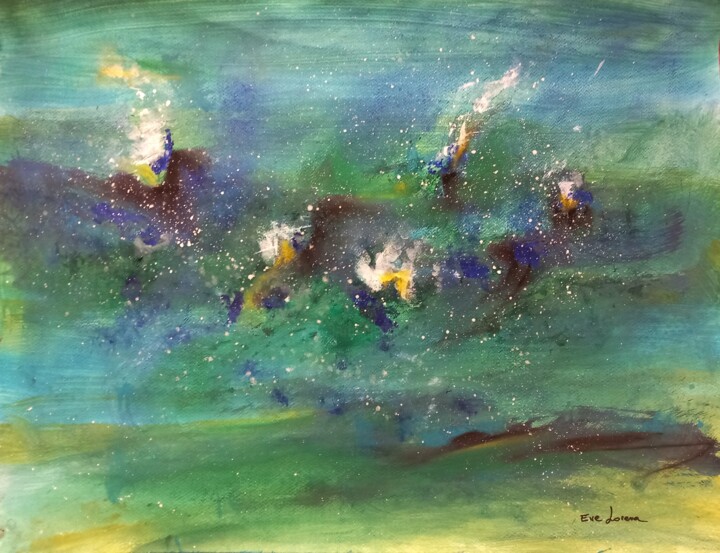 Painting titled "Sea Flora" by Eve Lorena, Original Artwork, Acrylic