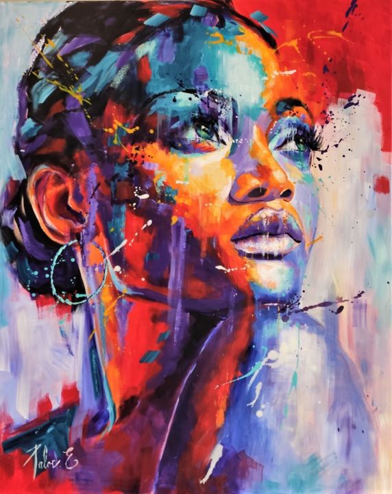 Peinture intitulée "mya" par Eve Paloc, Œuvre d'art originale, Acrylique