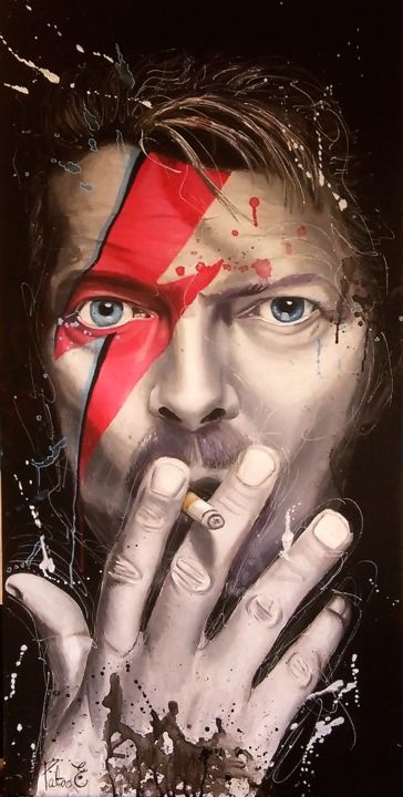 Peinture intitulée "BOWIE" par Eve Paloc, Œuvre d'art originale