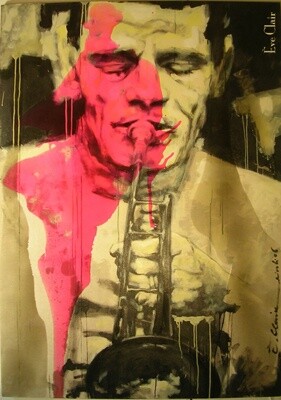 Painting titled "M. Chet Baker" by Eve Clair, Original Artwork