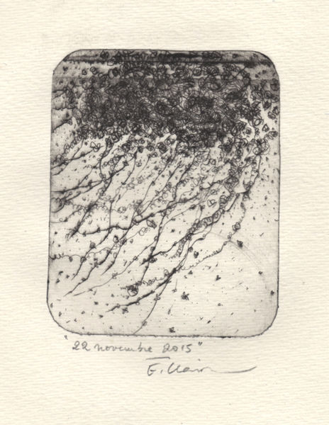 Gravures & estampes intitulée "22 novembre 2015" par Eve Clair, Œuvre d'art originale, Gravure