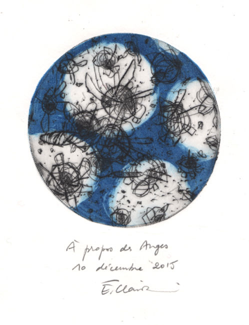 Gravures & estampes intitulée "10 décembre 2015" par Eve Clair, Œuvre d'art originale, Gravure