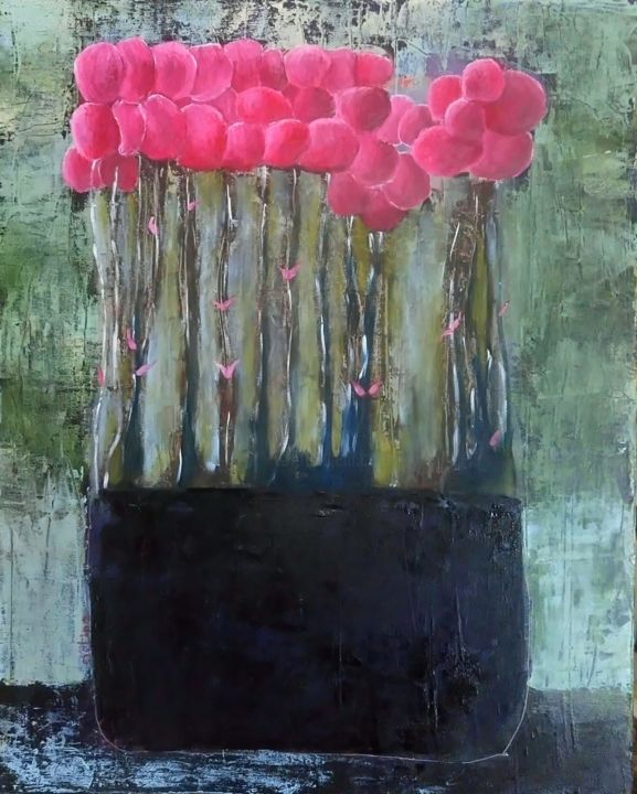 Painting titled "Vase 2" by Evelina Spassova, Original Art, Oil