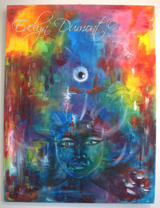 Peinture intitulée ""Synergie"" par Evelyn Dumont, Œuvre d'art originale, Acrylique