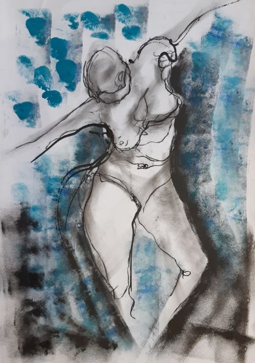 Рисунок под названием "delta" - Evelyne Cassan, Подлинное произведение искусства, Пастель