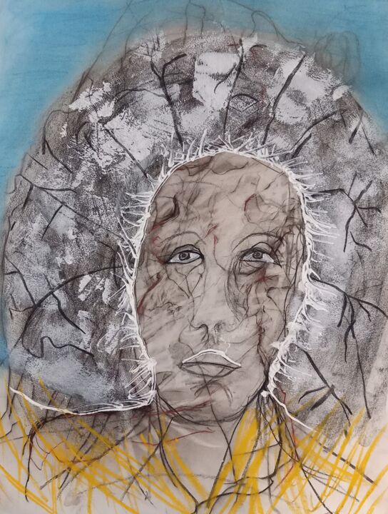 Disegno intitolato "24 fevrier: Lilia" da Evelyne Cassan, Opera d'arte originale, Pastello
