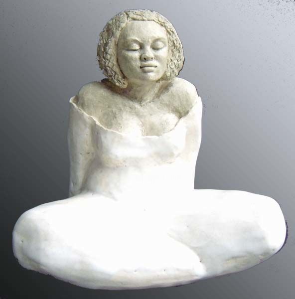 Sculpture titled "Zénitude 2" by Evelyne Delanaud, Original Artwork, Terra cotta