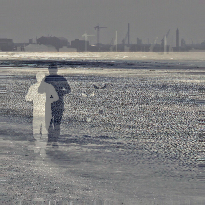 Digitale Kunst mit dem Titel "Jogging au crépuscu…" von Evelyne Descamps, Original-Kunstwerk