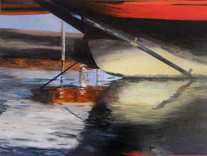 Painting titled "Port de la Rochelle" by Evelyne Deuil, Original Artwork