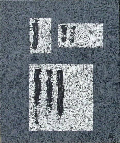 Peinture intitulée "GRIS ABORIGENE" par Evelyne Farrando, Œuvre d'art originale, Huile