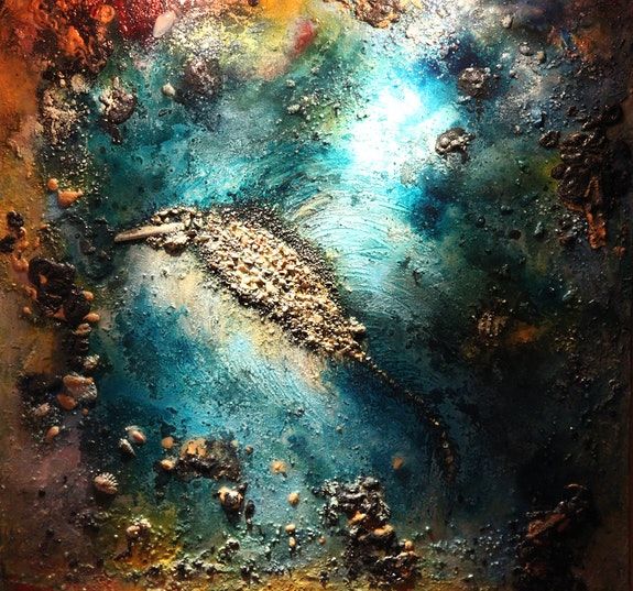 Peinture intitulée "Le poisson empereur…" par Eve Czernow, Œuvre d'art originale, Acrylique