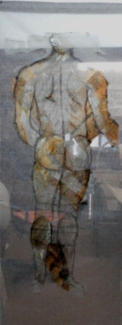 Textielkunst getiteld "silhouette I" door Evelyne Dominault, Origineel Kunstwerk