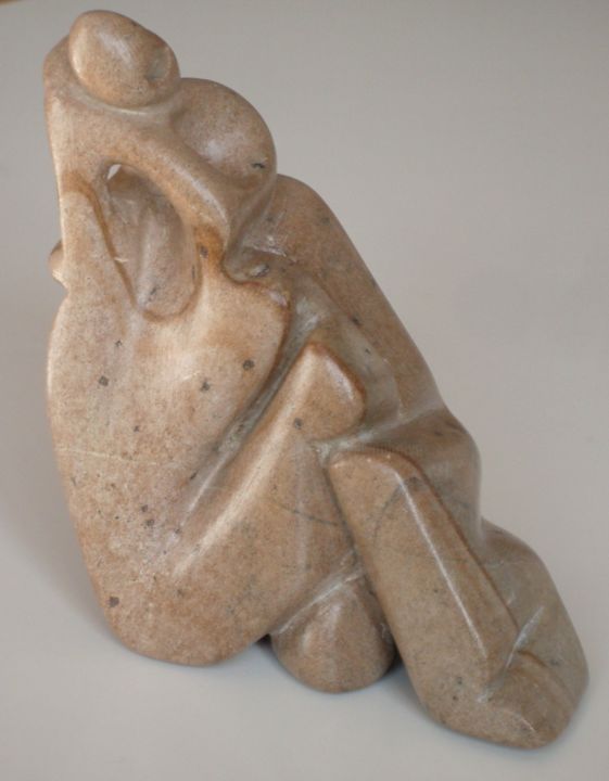 Sculpture titled "Géoline" by Evelyne Hervé, Original Artwork, Stone