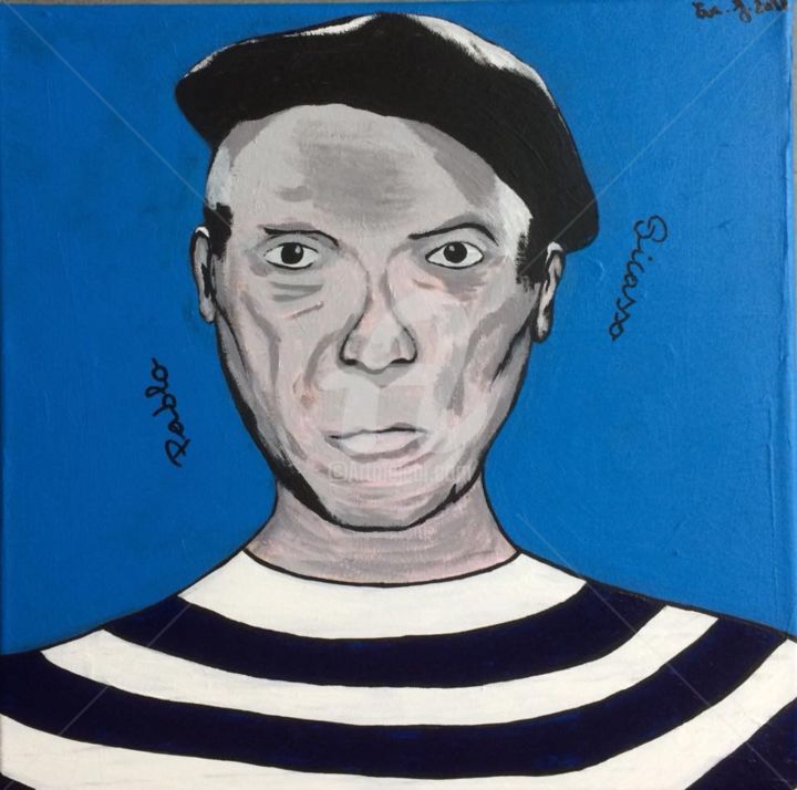 Painting titled "Pablo Picasso" by Eve.J, Original Artwork, Acrylic