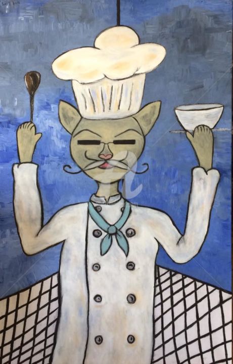 Pintura titulada "Nelson Master Chef" por Eve.J, Obra de arte original, Acrílico