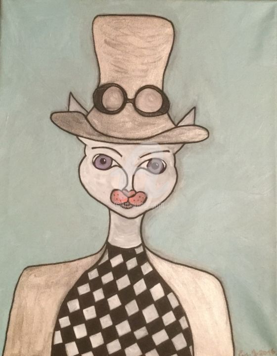 Painting titled "Le magicien" by Eve.J, Original Artwork, Acrylic