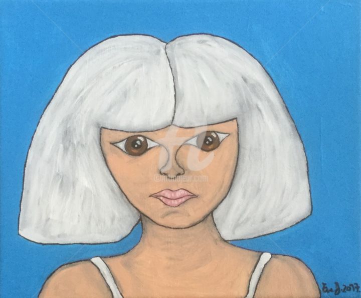 Painting titled "Maddie" by Eve.J, Original Artwork, Acrylic