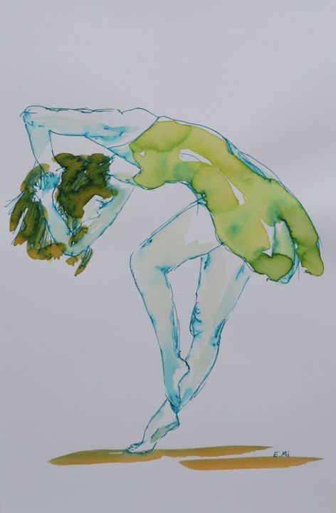 "Equilibre" başlıklı Resim Evelyne Michel tarafından, Orijinal sanat, Mürekkep
