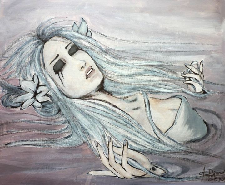 Malerei mit dem Titel "L'endormie" von Aurore Dirand, Original-Kunstwerk, Acryl