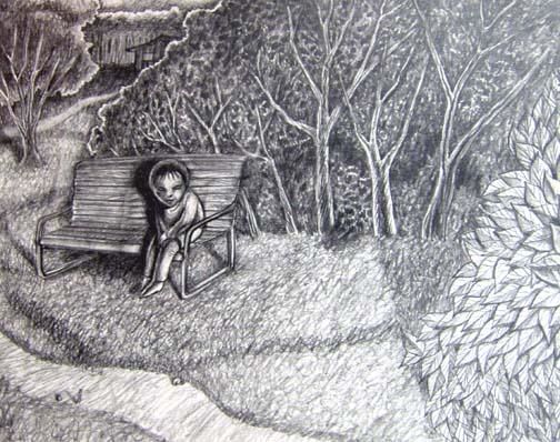 Drawing titled "Creepy Dream" by Everett Magie, Original Artwork