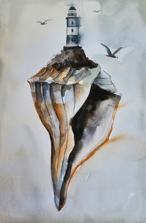 "Cuore Del Oceano (p…" başlıklı Tablo Evgenia Smirnova tarafından, Orijinal sanat, Suluboya
