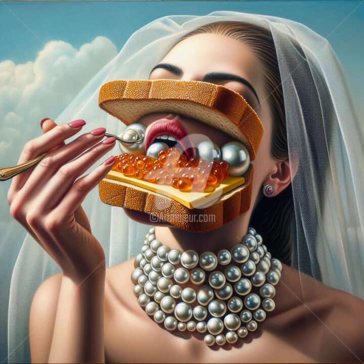 Цифровое искусство под названием "Pearls." - Ievgeniia Bidiuk, Подлинное произведение искусства, Цифровая живопись