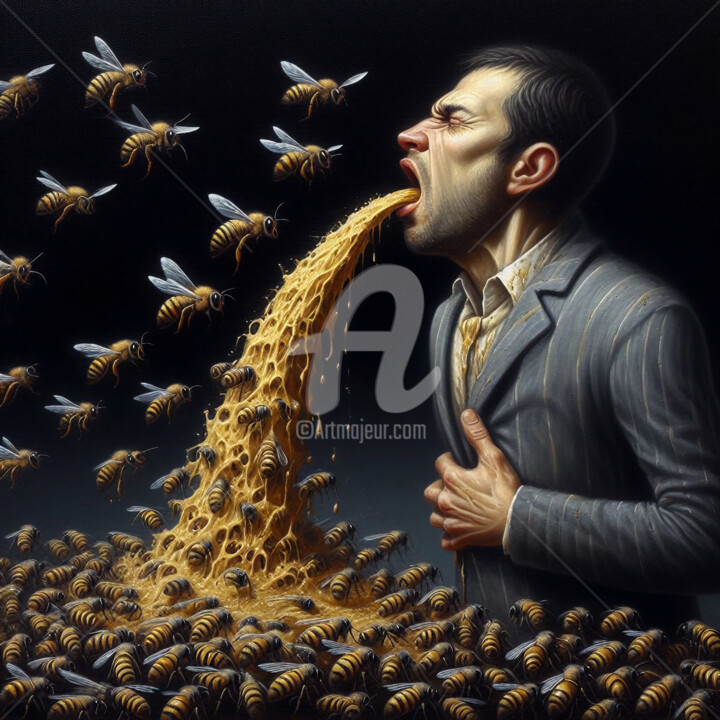 Digital Arts titled "Beekeeper." by Ievgeniia Bidiuk, Original Artwork, Digital Painting