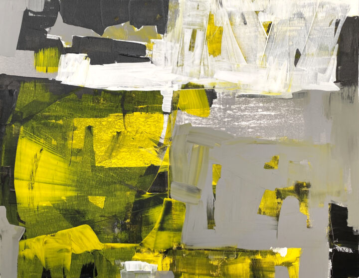 Painting titled "Yellow reflections" by Evgeniya Zolotareva, Original Artwork, Acrylic