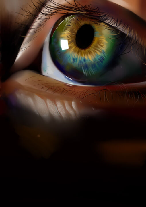 Arts numériques intitulée "Eye" par Evgenii Mikov, Œuvre d'art originale, Peinture numérique