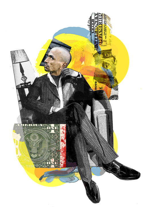 Collages getiteld "Money watch" door Evgenii Nachitov, Origineel Kunstwerk, Collages