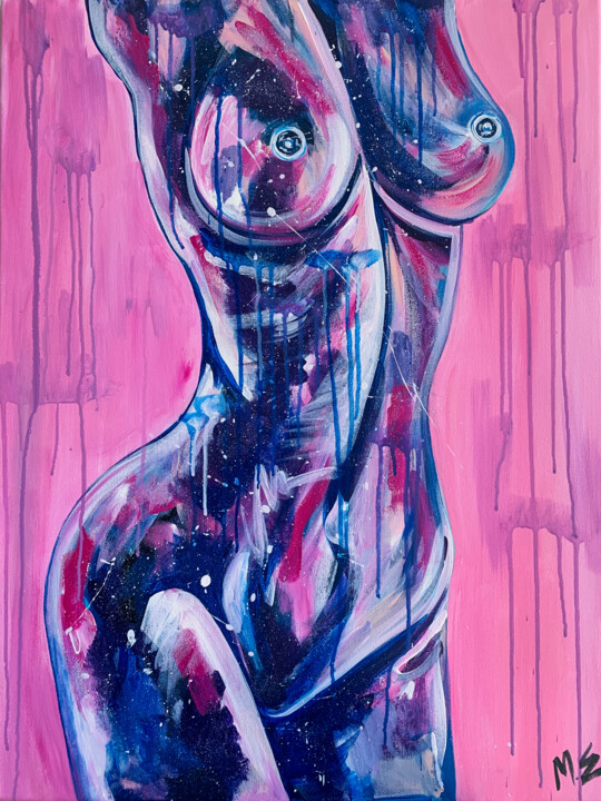 Pintura intitulada "Pink" por Evgeniia Morozova, Obras de arte originais, Acrílico