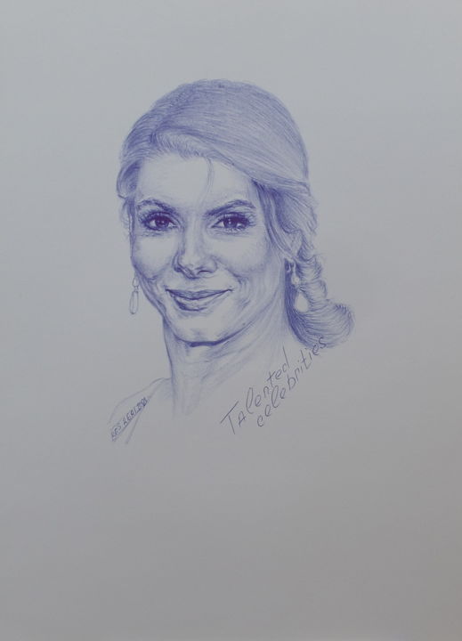 Drawing titled "портрет 14" by Evgeniy Roslavcev, Original Artwork, Ballpoint pen