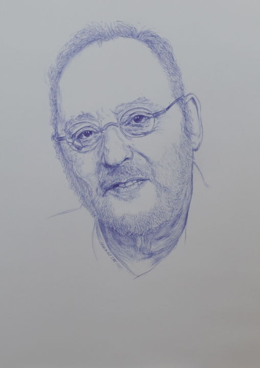 Рисунок под названием "портрет 21" - Evgeniy Roslavcev, Подлинное произведение искусства, Шариковая ручка