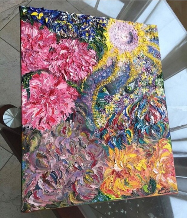 Painting titled "Vibrancy" by Evgeniya Feofilaktova, Original Artwork, Oil