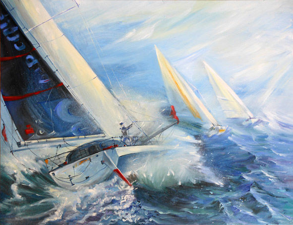 Painting titled "Regatta" by Evgeniya Ivanov, Original Artwork