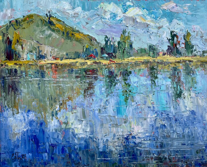 Malarstwo zatytułowany „Reflections” autorstwa Evgeniya Polyudova, Oryginalna praca, Olej Zamontowany na Drewniana rama noszy