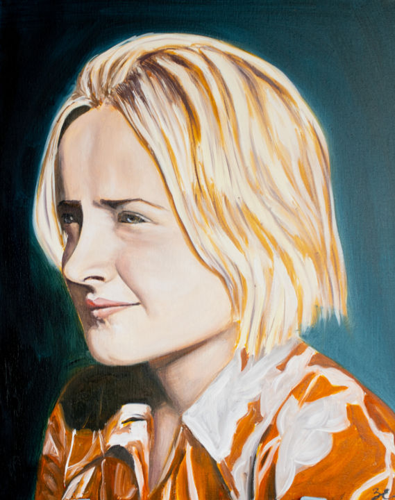 Painting titled "Portrait of a blond…" by Evgeniya Zragevskaya, Original Artwork, Oil