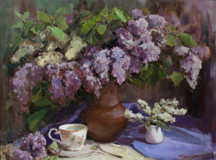 "Lilac bloomed. Flow…" başlıklı Tablo Evgeny Burtsev tarafından, Orijinal sanat, Petrol Ahşap Sedye çerçevesi üzerine monte…
